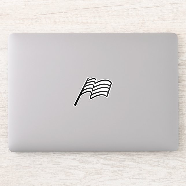 Minimale Rennflagge schwingend Aufkleber (Computer)