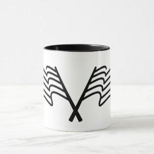 Minimale Rennflagge Sport weht Tasse