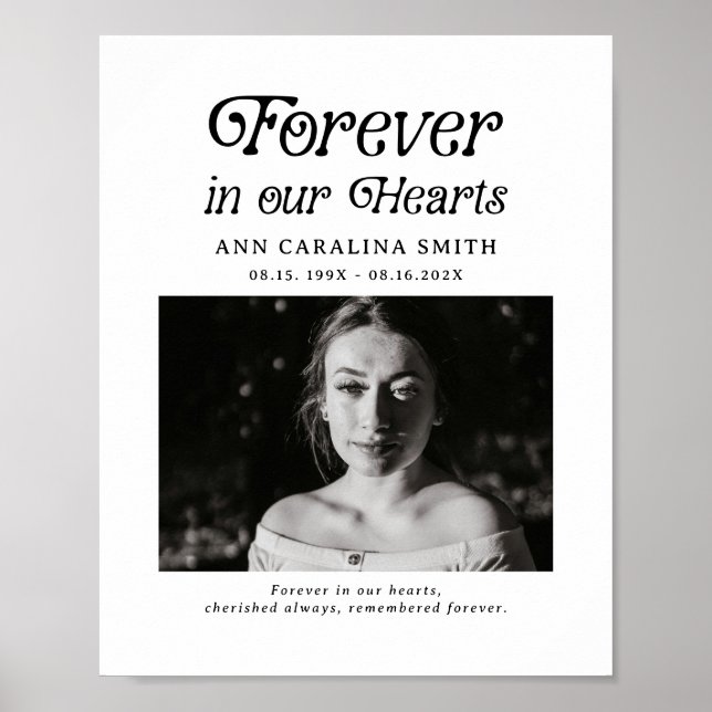 Minimale Retro-Beerdigung für immer in unserem Her Poster (Vorne)