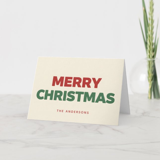 Minimale Retro-Blockschrift Frohe Weihnachten (Vorderseite)
