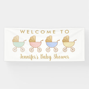 Minimale Retro Carriage Parade Baby Dusche Willkom Banner