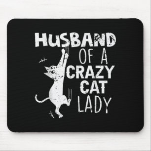 Minimale Retro-Ehefrau Verrückte Katzenlady Mousepad