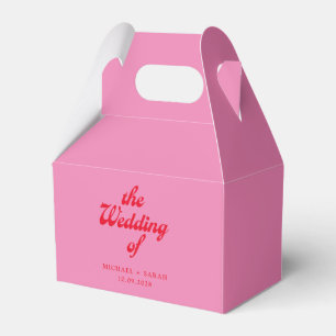 Minimale Retro-Hochzeit in Rosa und Rot Geschenkschachtel