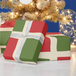 Minimale Retro-Moderne Weihnachtskontrolle Großes Geschenkpapier