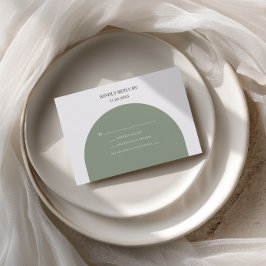 Minimale Retro-Rustikalität in Salbeigrün Bogen Bo RSVP Karte