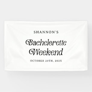 Minimale Retro Schwarz-Weiß-Junggesellinnen-Wochen Banner