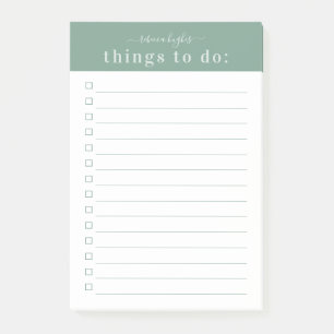 Minimale Retro-Typografie   Green Monogram Post-it Klebezettel