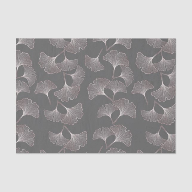 Minimale rosa botanische Muster Seidenpapier (Vorderseite)