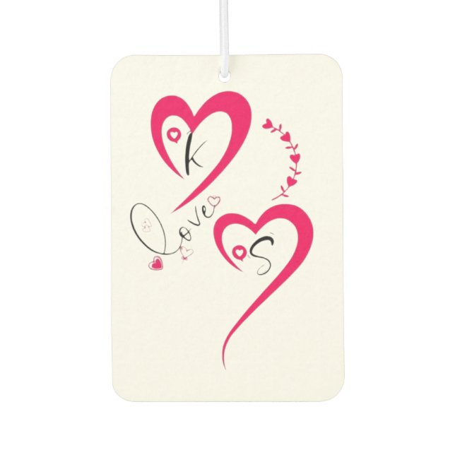 Minimale rosa Herz Liebe Autolufterfrischer (Vorderseite)
