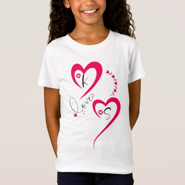 Minimale rosa Herz Liebe T-Shirt (Vorderseite)