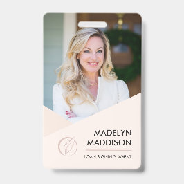 Minimale Rose Foto Notar Signierung Agent Abzeiche Ausweis