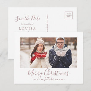 Minimale Rose Frohe Weihnachten Save the Date Foto