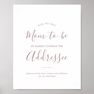 Minimale Rose-Gold-Baby-Shower-Adresse auf einem U Poster