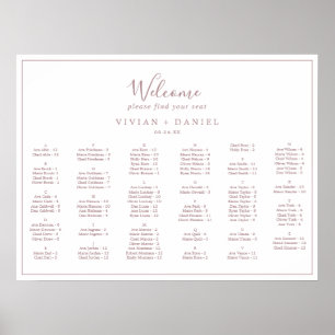 Minimale Rose Gold Horizontale Sitzkarte Poster