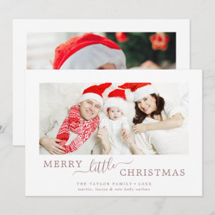 Minimale Rose Gold Merry Little Christmas Baby Feiertagskarte