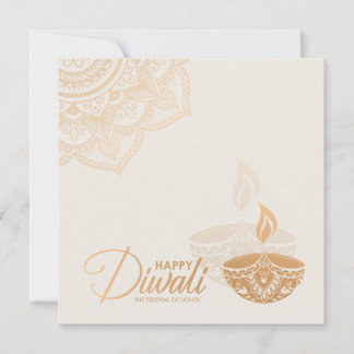 Minimale Rose Gold-Ornament Happy Diwali Karte