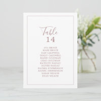 Minimale Rose Gold Tischnummer Seating Chart Cards
