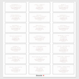 Minimale Rose Gold Typografy Guest Address Labels
