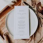 Minimale Rose Gold Typografy Wedding Dinner Menü Menükarte<br><div class="desc">Diese minimale Rose Gold Typografie Hochzeitsessen Menü Karte ist perfekt für eine einfache Hochzeit. Das moderne romantische Design besticht durch die klassische Rose mit goldweißer Typografie. Anpassbar in jeder Farbe. Behalt das Design einfach und elegant, wie es ist, oder personalisiere es durch Hinzufügen von eigenen Grafiken und Kunstwerken. Diese Speisekarte...</div>