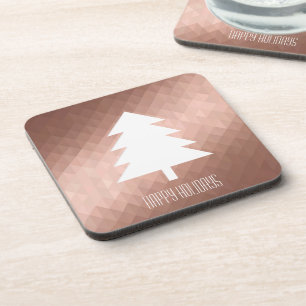 Minimale Rose Gold Weihnachtsbaum modern geometris Getränkeuntersetzer