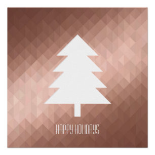 Minimale Rose Gold Weihnachtsbaum modern Poster
