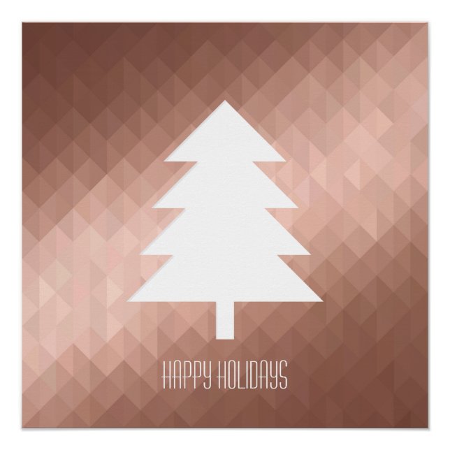 Minimale Rose Gold Weihnachtsbaum modern Poster (Vorderseite)