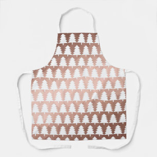 Minimale Rose goldene geometrische Weihnachtsbäume Schürze