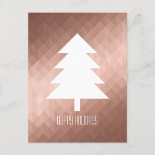 Minimale Rose Goldene Weihnachtsbaumfeiertage Postkarte