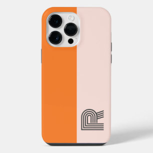Minimale Rose mit zwei Farbblöcken Rosa Orange Mon iPhone 14 Pro Max Hülle