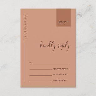 MINIMALE ROST-ORANGE-TYPOGRAFIE HOCHZEITS-RSVP BEGLEITKARTE