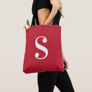 Minimale Rote mit Großem Weißen Monogramm