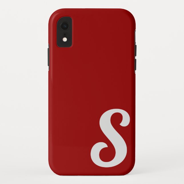 Minimale Rote Monogramm | Personalisieren Case-Mate iPhone Hülle (Rückseite)