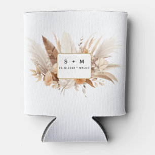 Minimale rustikale Elegant Boho Blumenhochzeit Vin Dosenkühler