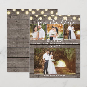 Minimale rustikale Holz- und Lichter-Display 4 Fot