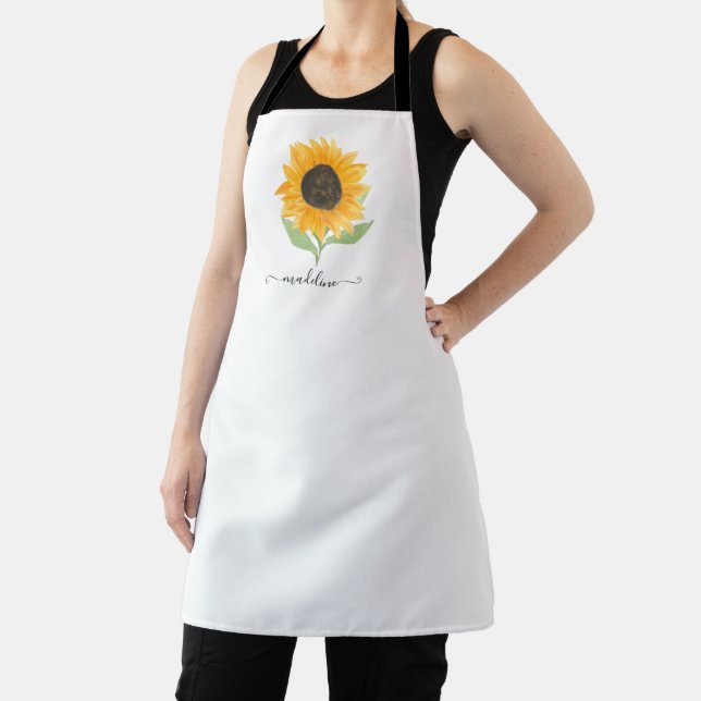 Minimale rustikale Sonnenblume personalisiertes Na Schürze (InSitu)