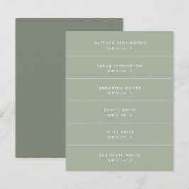 Minimale Sage Green Wedding Place Name Card