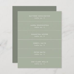 Minimale Sage Green Wedding Place Name Card