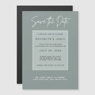 Minimale Salbei-Farben Save The Date Magneteinladung
