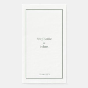 Minimale Salbeigrüne Elegante Benutzerdefinierte H Serviette