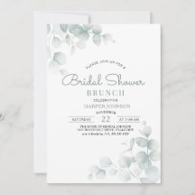 Minimale Salbeigrüne Florale Brautparty-Brunch