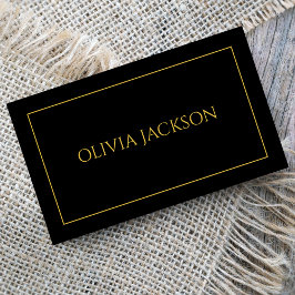 Minimale Saubere Schwarz/Gold Typografie Beruflich Visitenkarte