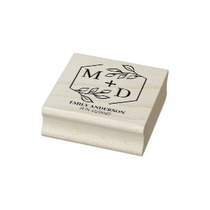 Minimale Save-the-Date-Monogramm-Hochzeit Gummistempel