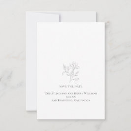 Minimale, Save the Date Zeichnend Blumenleitung