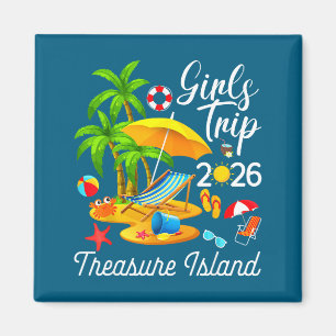 Minimale Schatzinsel Florida Sommer Tropisch Magnet