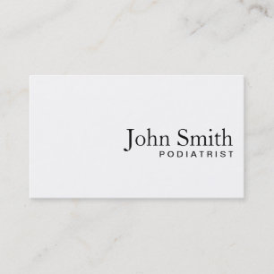 Minimale Schlichte White Podiatrist Business Card Visitenkarte