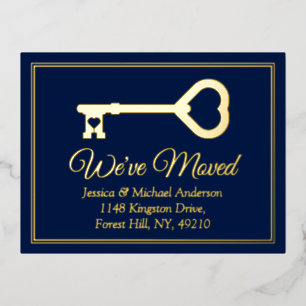 Minimale Schlüsseländerung der Adresse neue Zuhaus Folie Einladungspostkarte