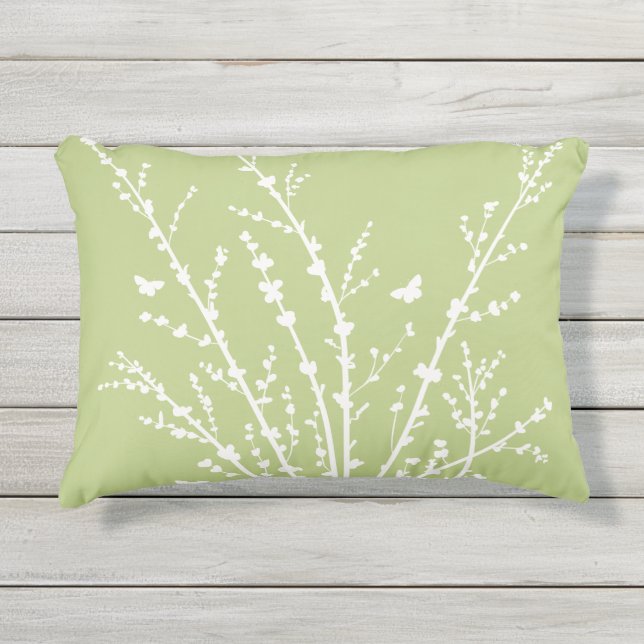 Minimale Schmetterlinge und Verzweigungen nach Maß Kissen Für Draußen (Vorderseite)