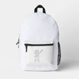 Minimale Schmetterlings-Linienkunst Mädchen-Rucksa Bedruckter Rucksack