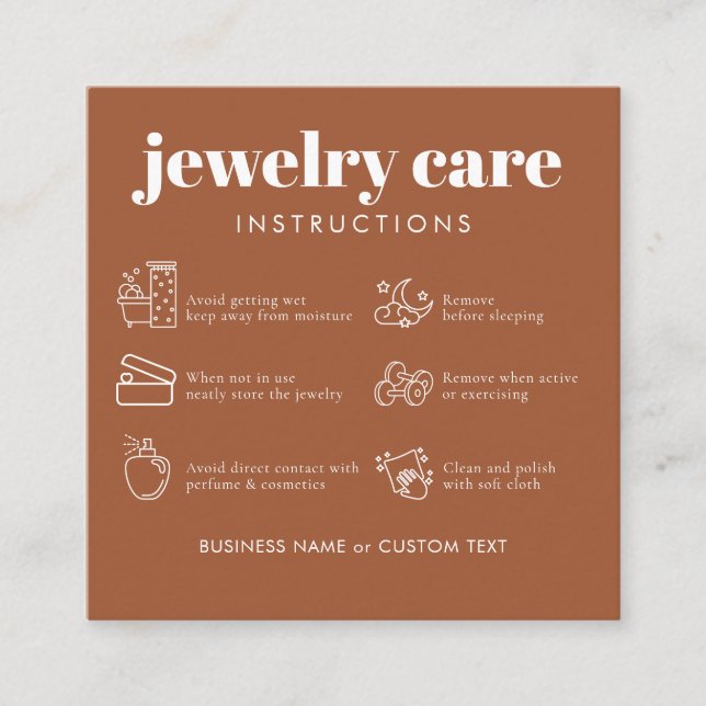 Minimale Schmuckpflege Danke Business Terracotta Begleitkarte (Vorderseite)