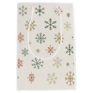 Minimale Schneeflocken-Nahtlos-Muster Mittlere Geschenktüte